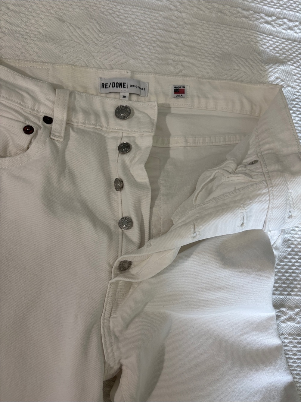 Re/Done Off-White Button-Fly Jeans - Picture 3 of 11